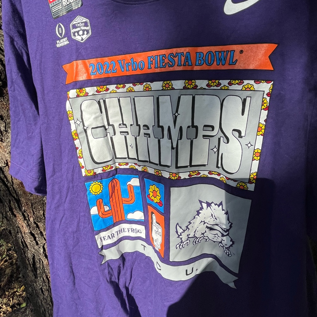 Tcu Nike College Football Playoff 2022 Fiesta Bowl Playoff Tshirt Size 2x